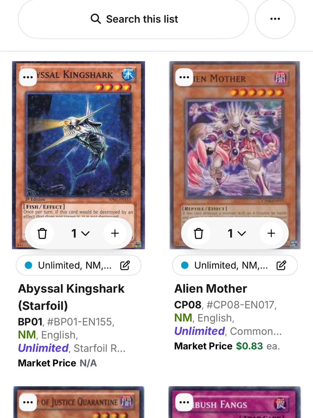 Yu-Gi-Oh! Cards 145 cards